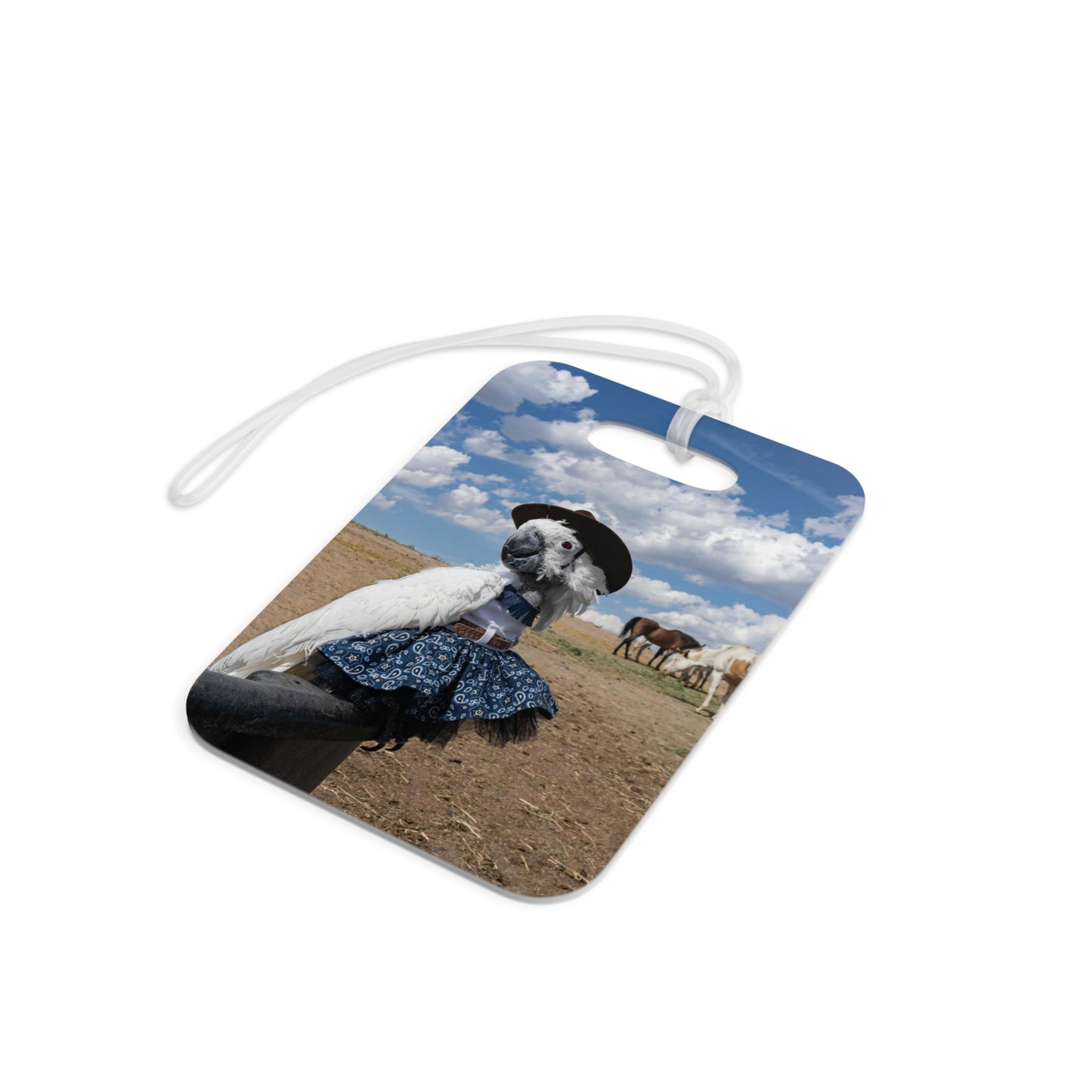 Cowgirl Cockatoo Luggage Tag