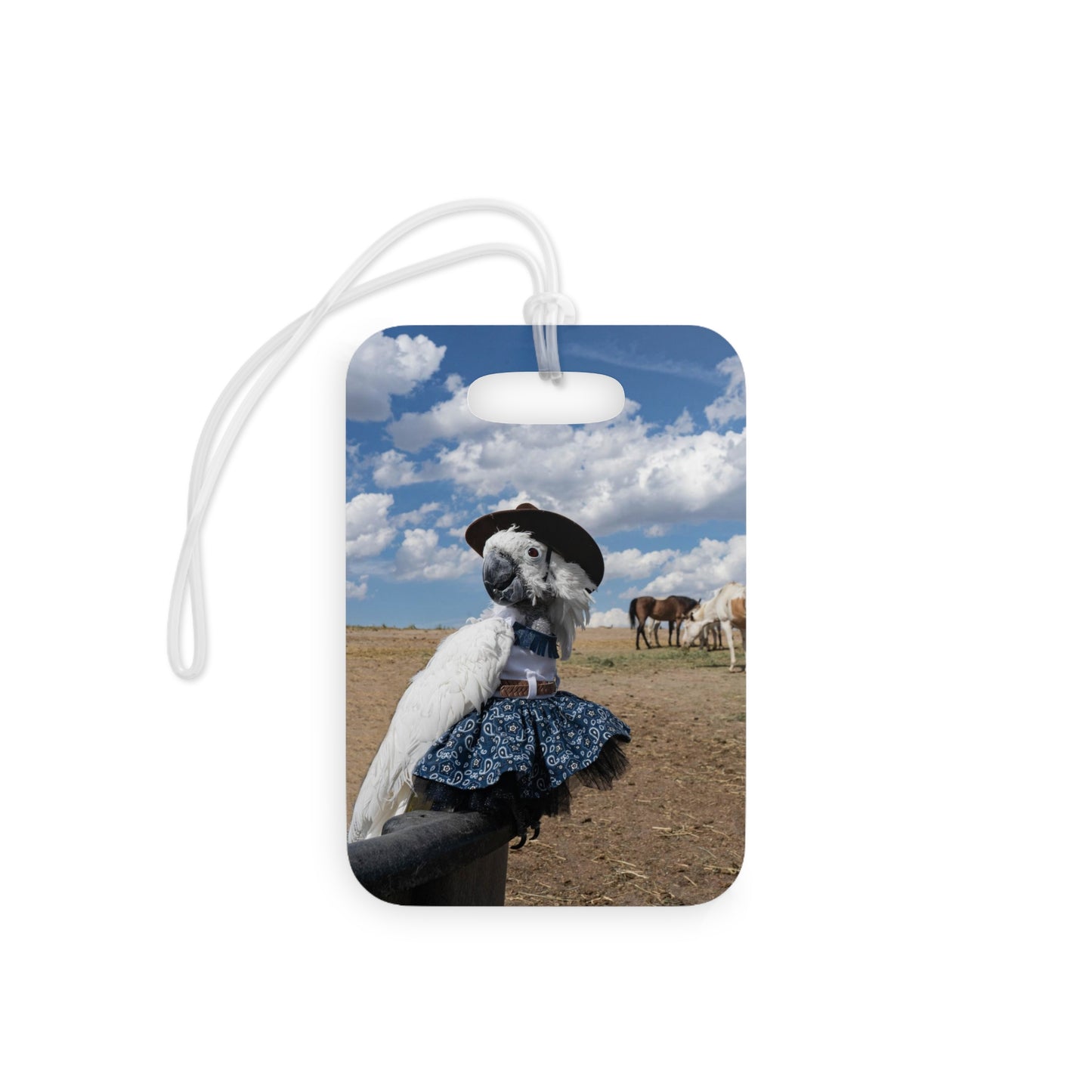 Cowgirl Cockatoo Luggage Tag