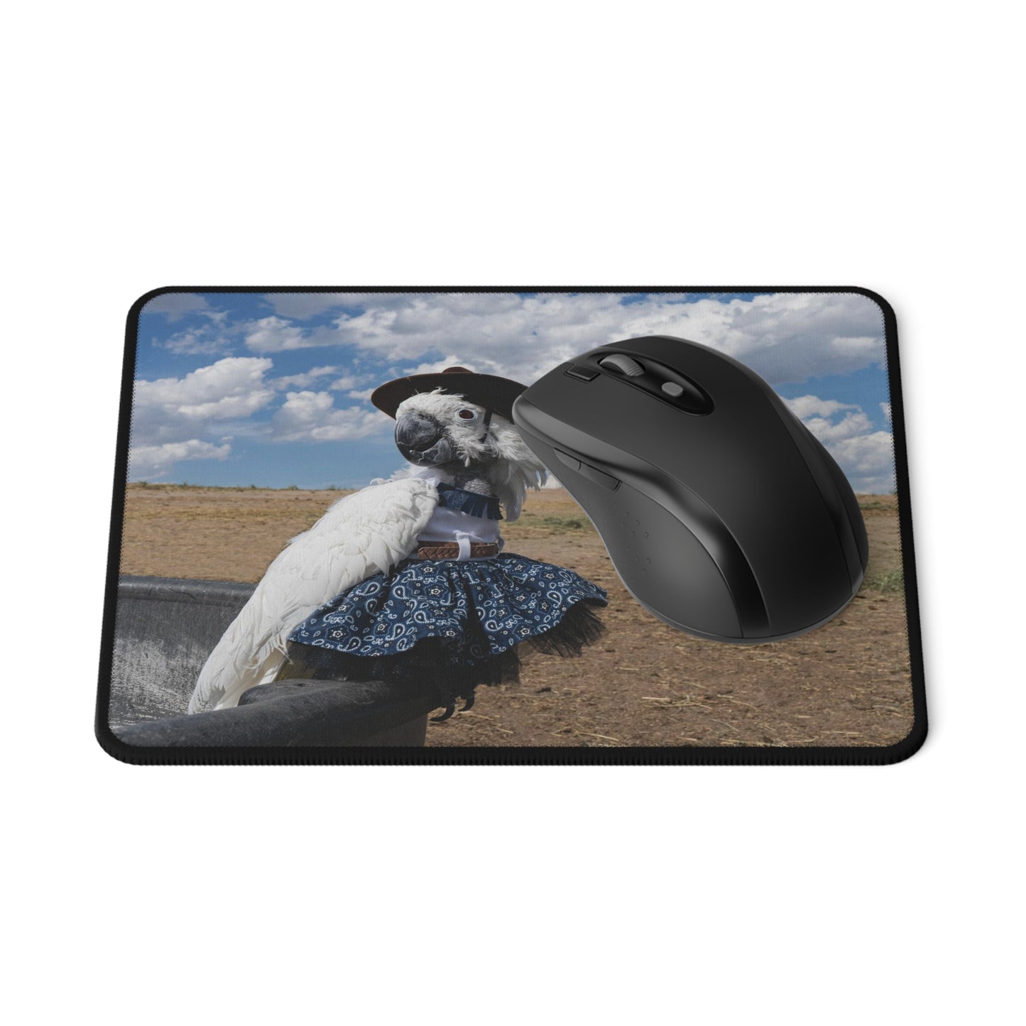 Cockatoo Cowgirl Non-Slip Mouse Pads