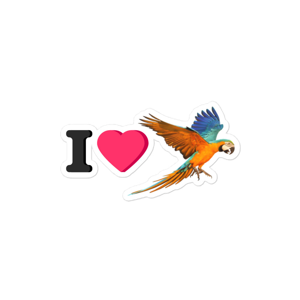 I Love Macaws Sticker