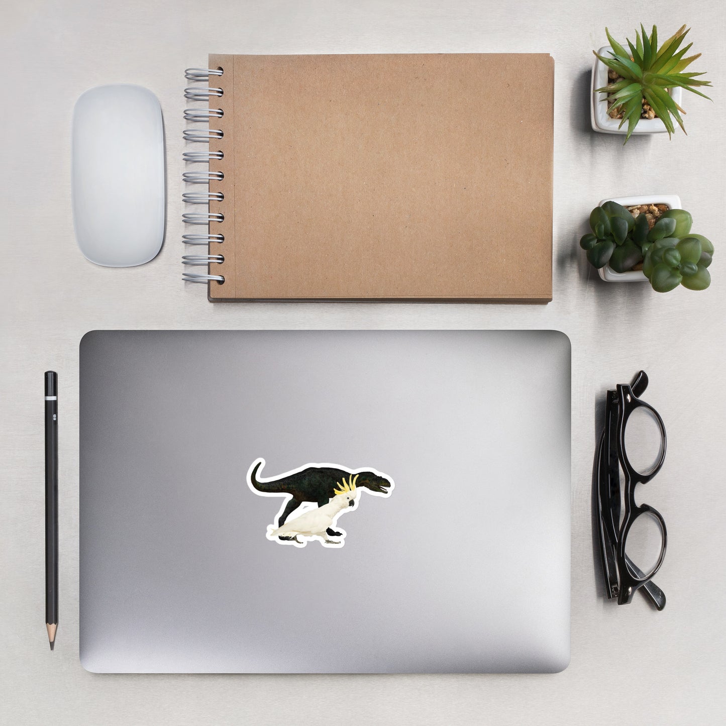 Cockatoo and Dinosaur Sticker