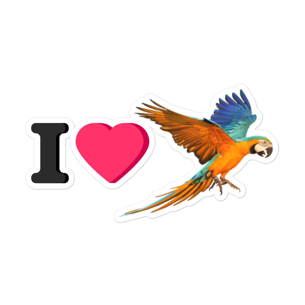 I Love Macaws Sticker