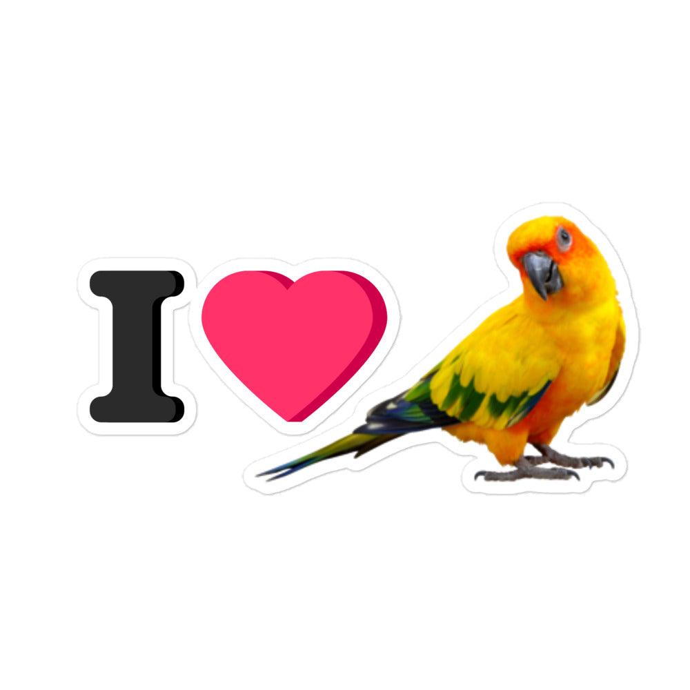 I Love Sun Conures Sticker