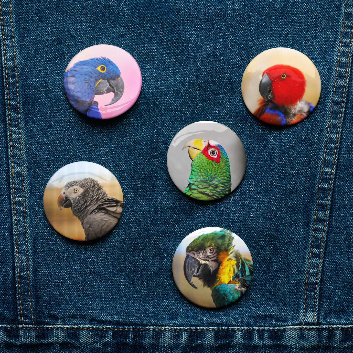 Set of Birdy Pin Buttons!