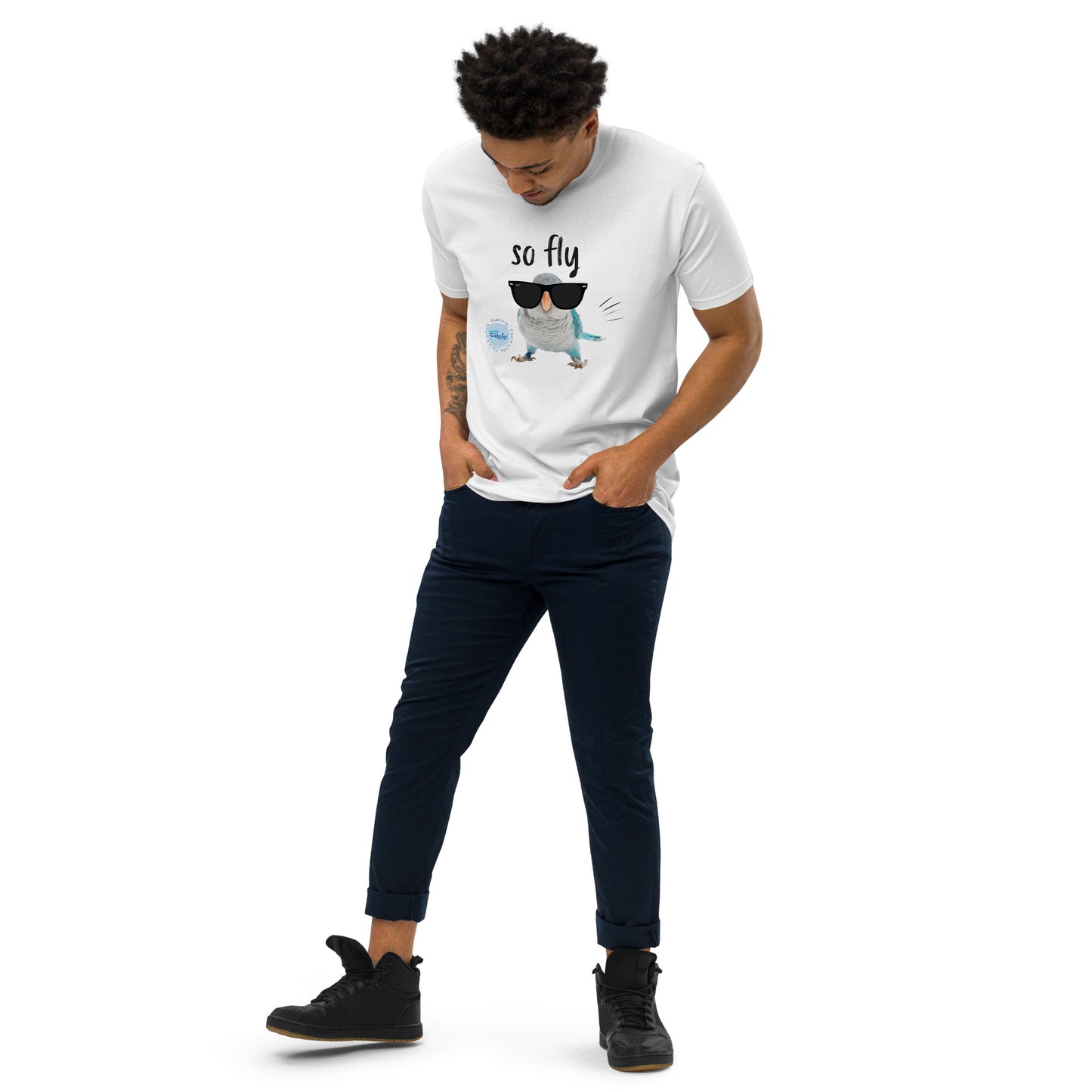 So Fly Quaker Parrot Men's Tee Shirt