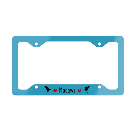 Macaw Love Metal License Plate Frame