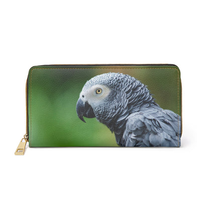 African Grey Zipper Wallet