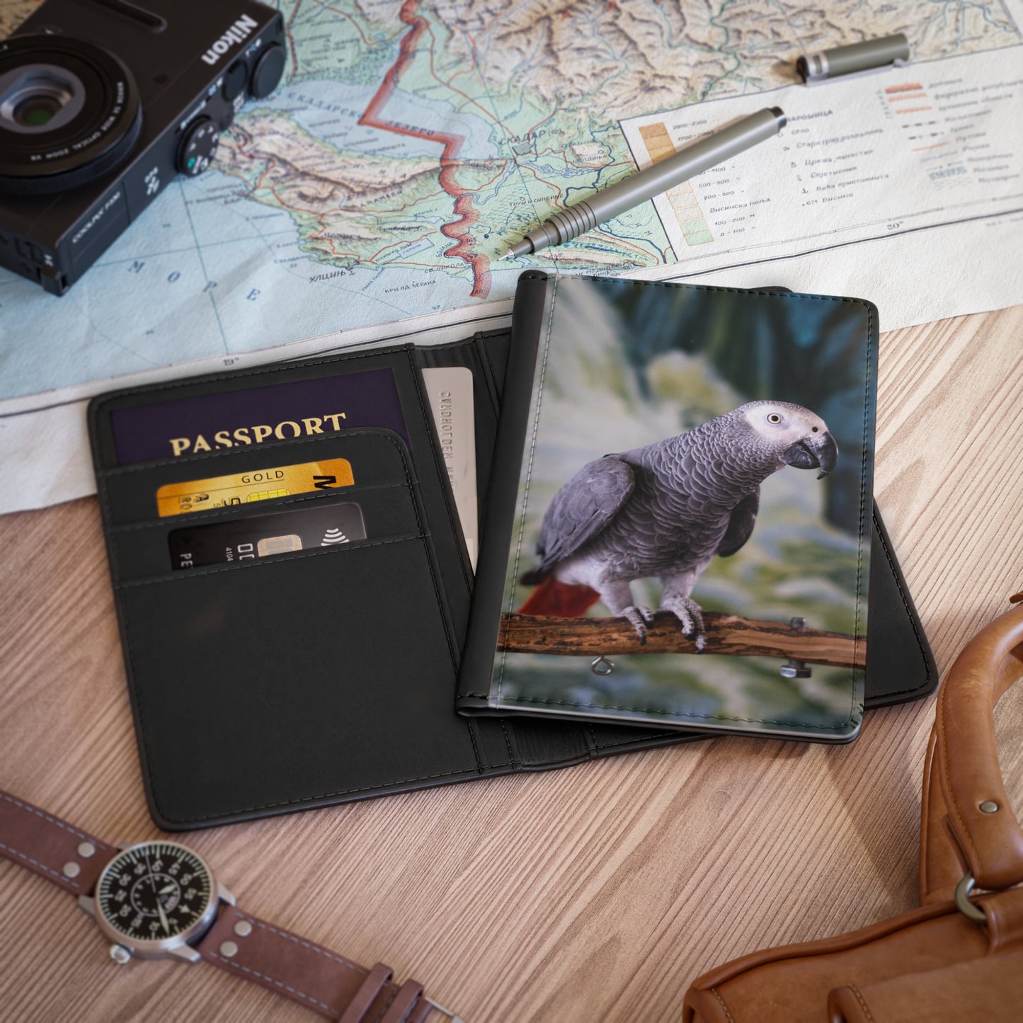 African Grey Parrot Passport Cover