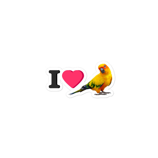 I Love Sun Conures Sticker