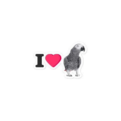 I Love African Greys Sticker