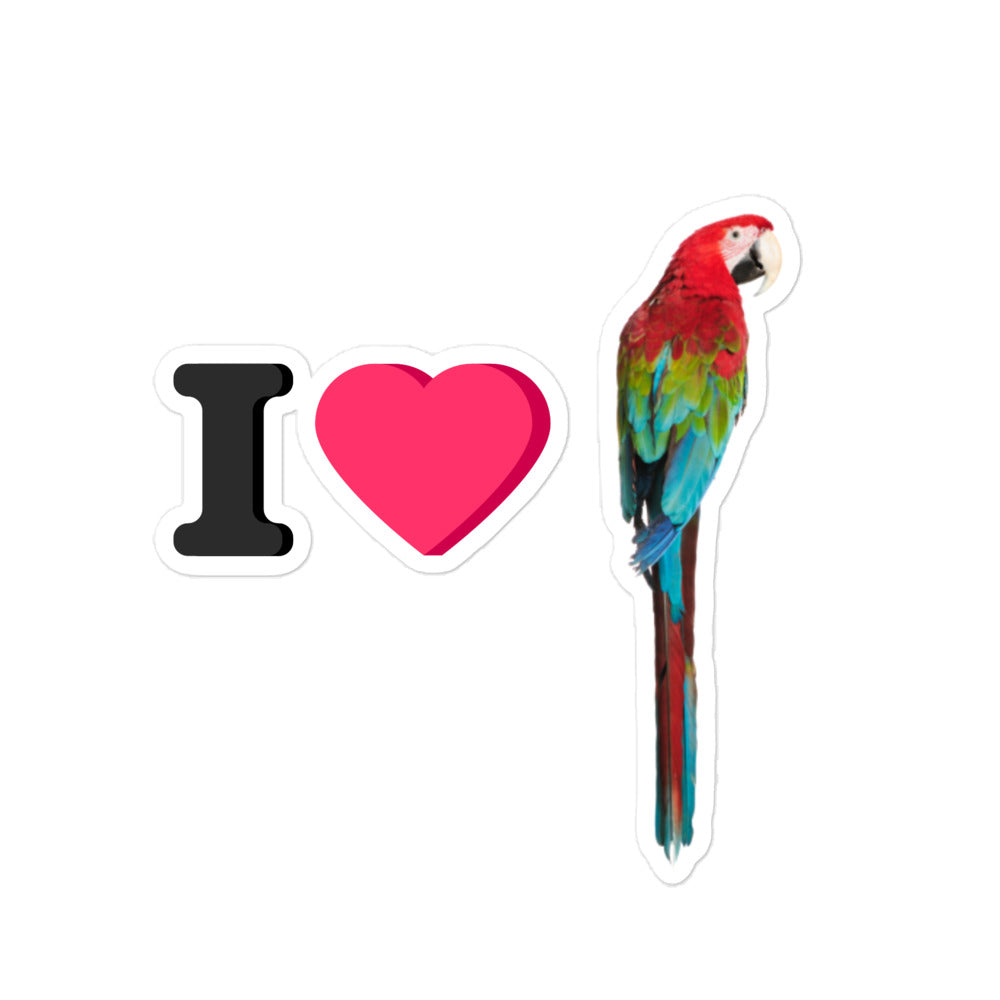 I Love Macaws Sticker