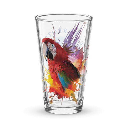 Greenwing Macaw and Logo Pint Glass