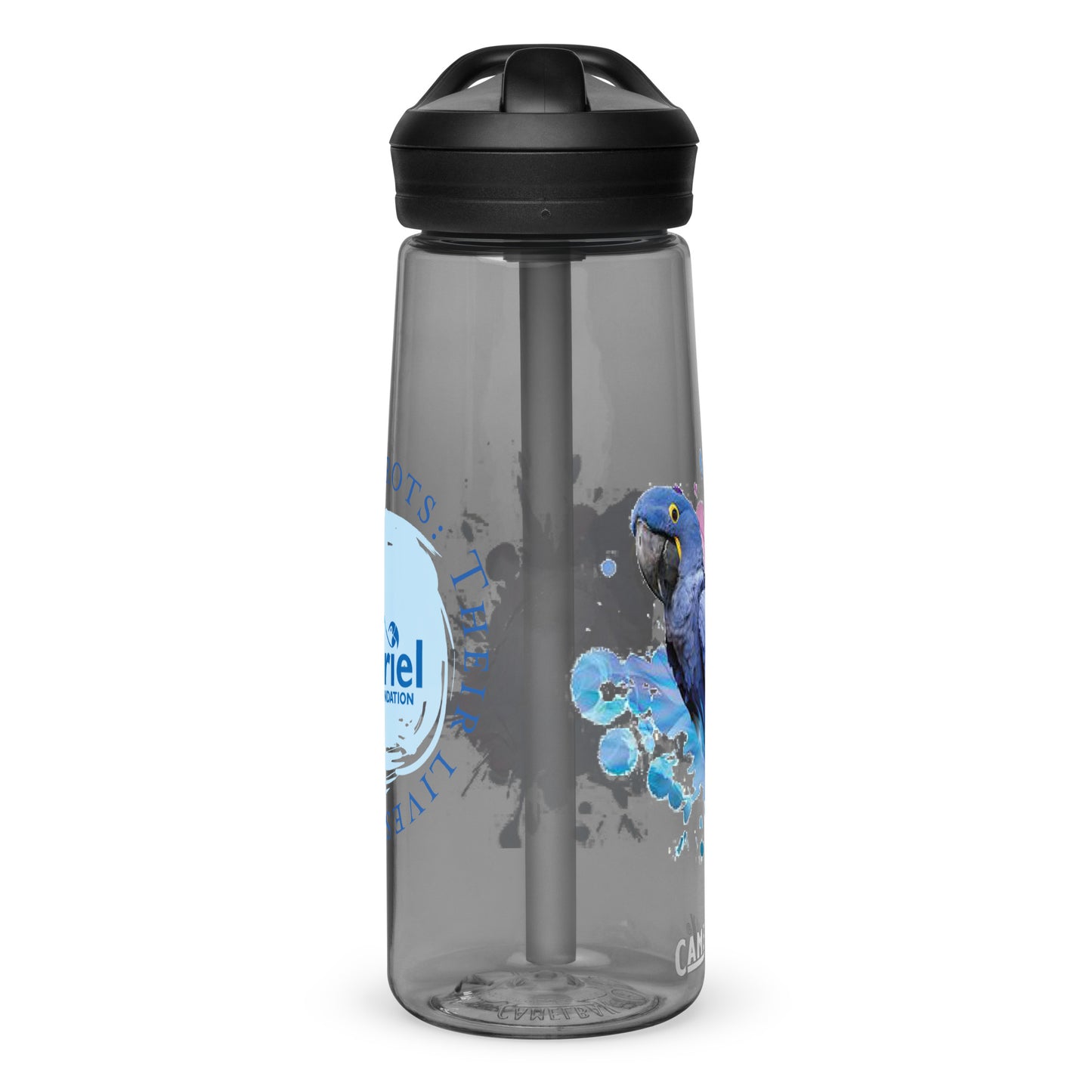 Hyacinth Macaw and Logo Water Bottle