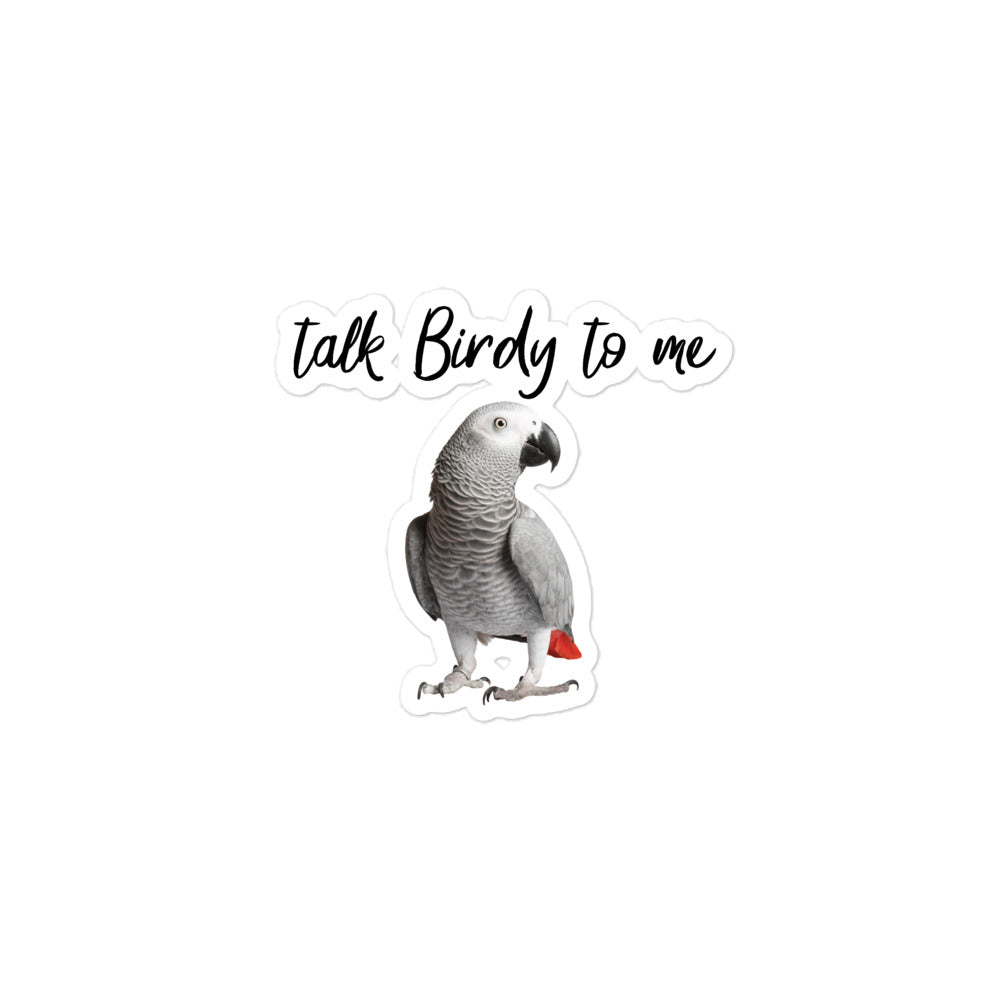 Talk Birdy to Me - African Grey Sticker