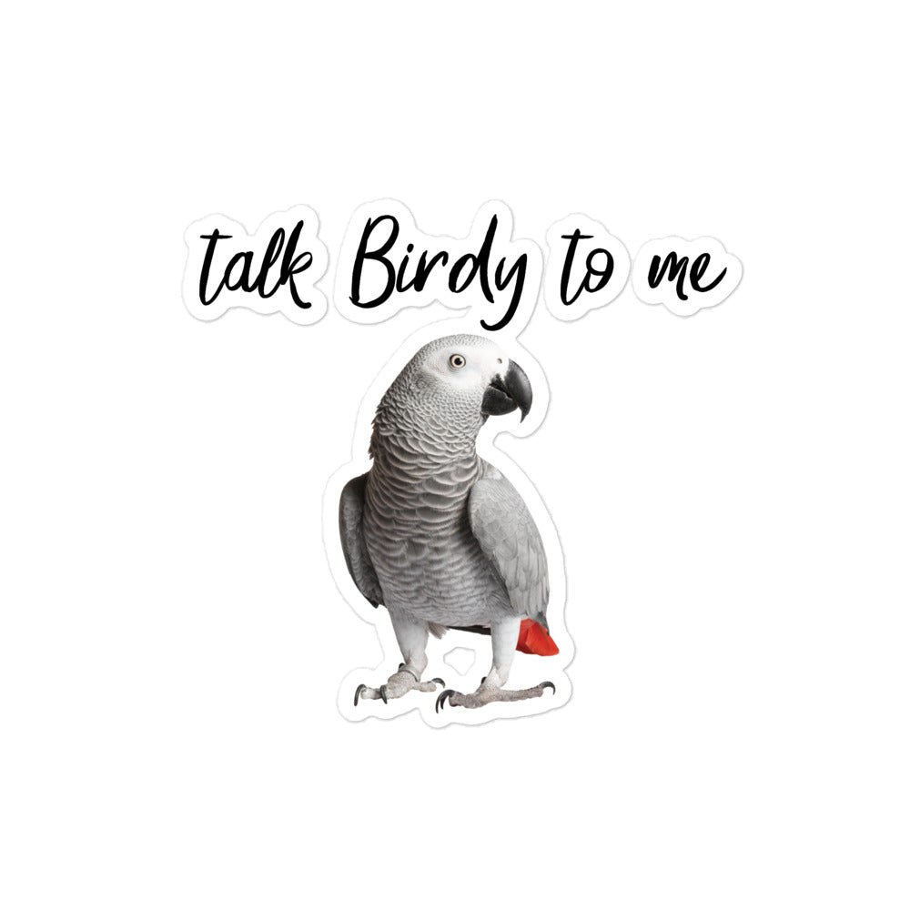 Talk Birdy to Me - African Grey Sticker