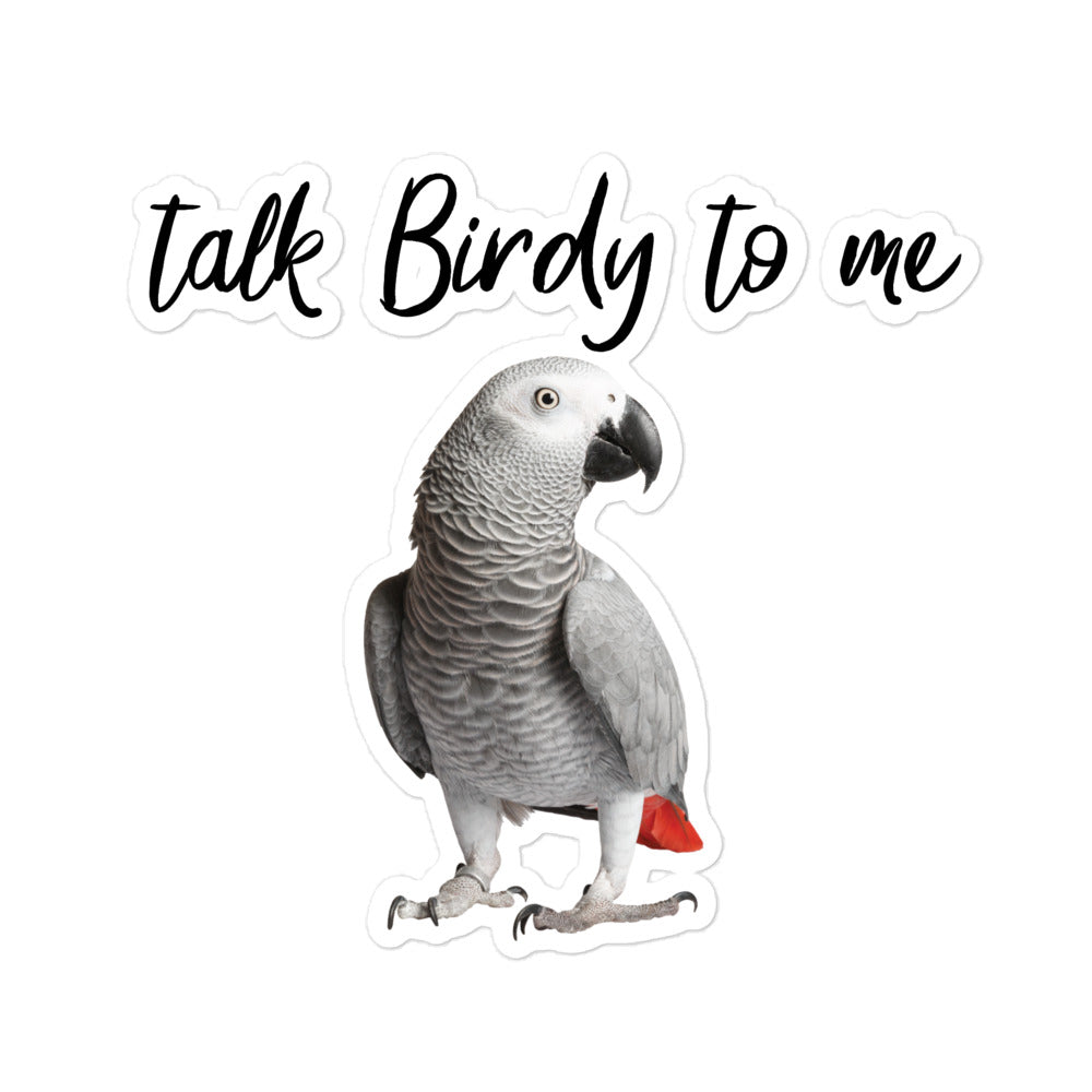 Talk Birdy to Me - African Grey Sticker