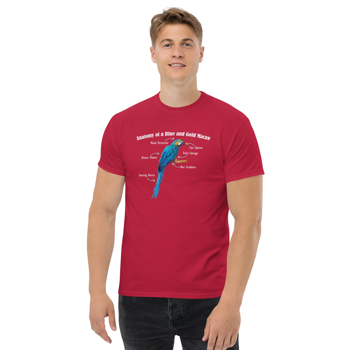 Anatomy of a Blue and Gold Macaw - Short Sleeve T-Shirt