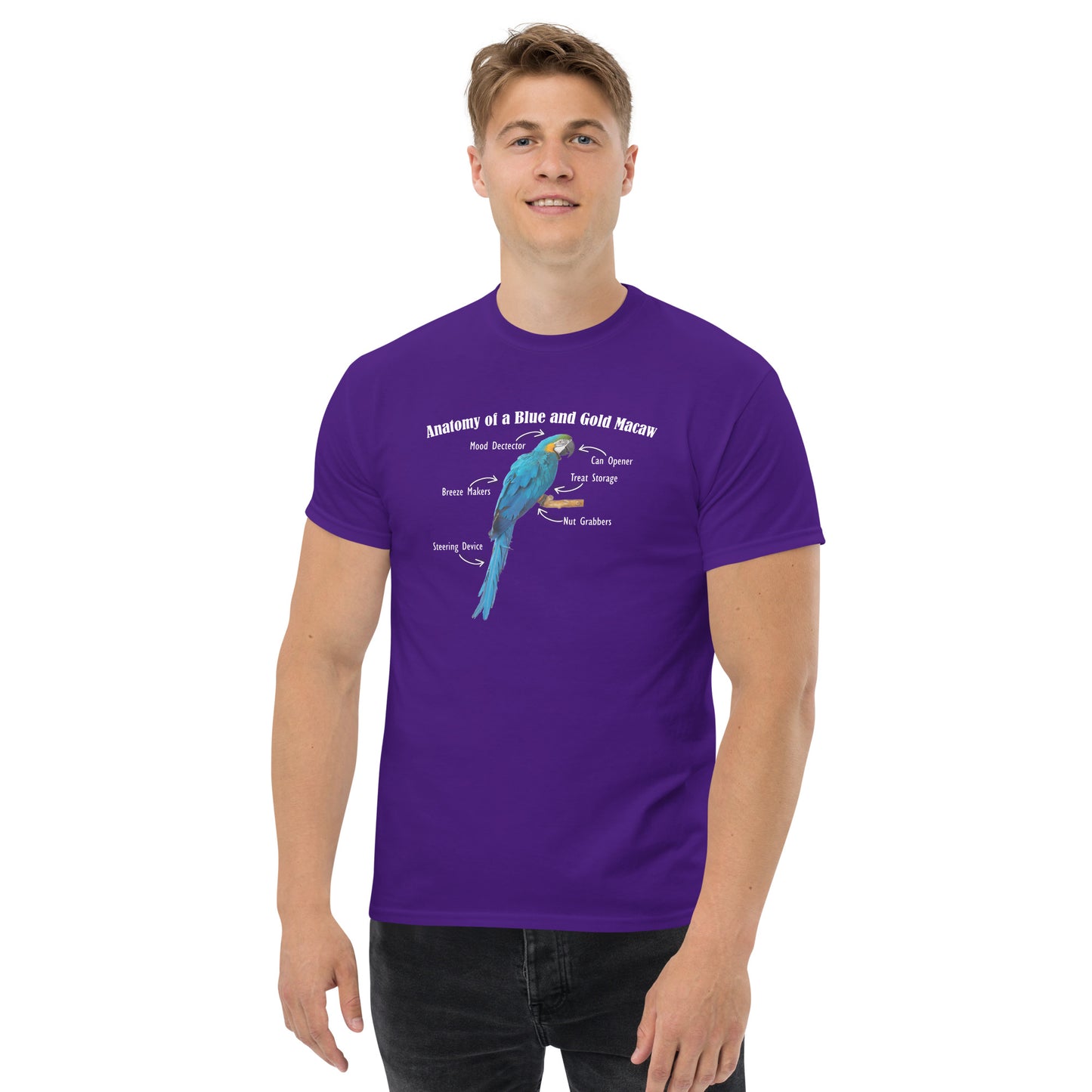 Anatomy of a Blue and Gold Macaw - Short Sleeve T-Shirt