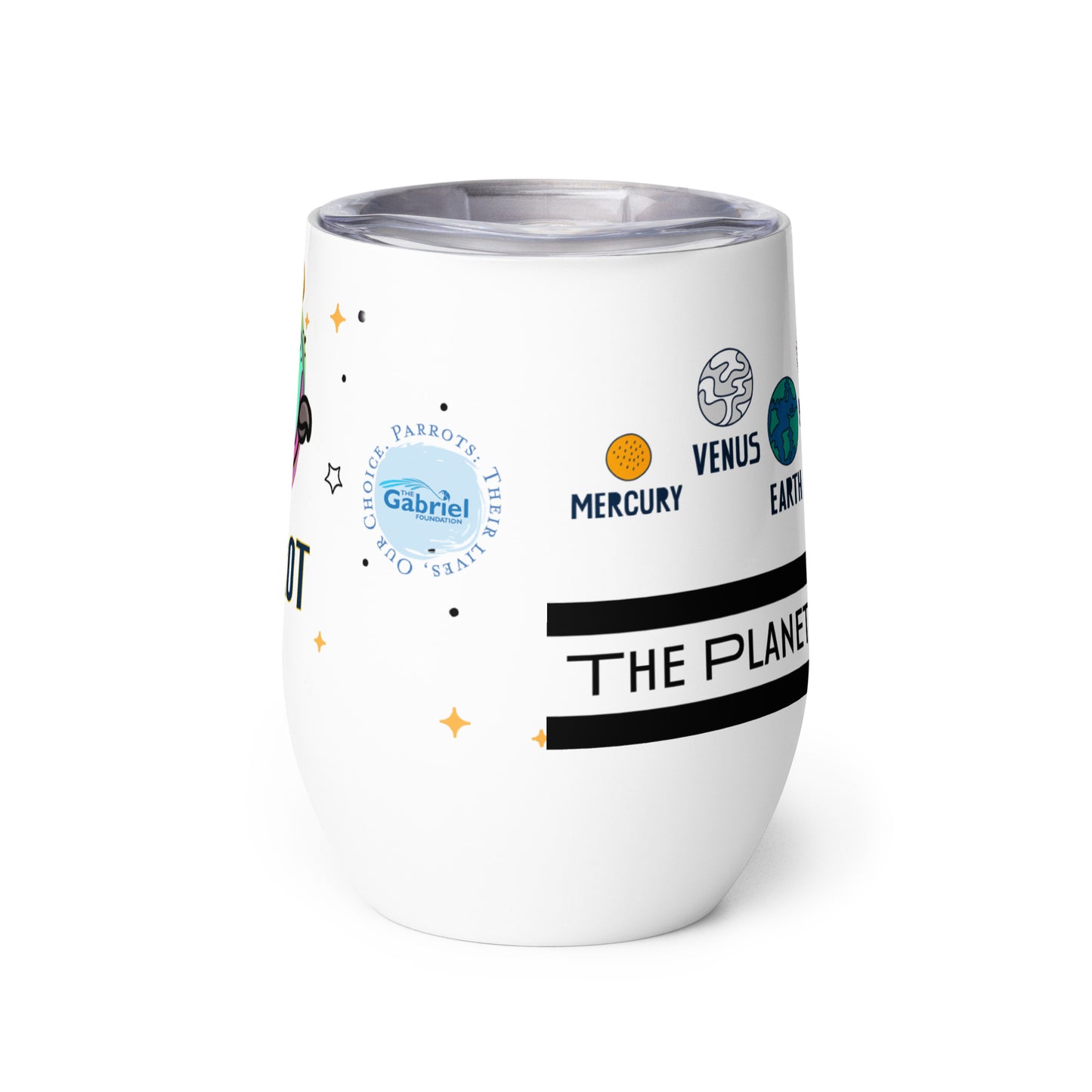 Planet Parrot Wine tumbler